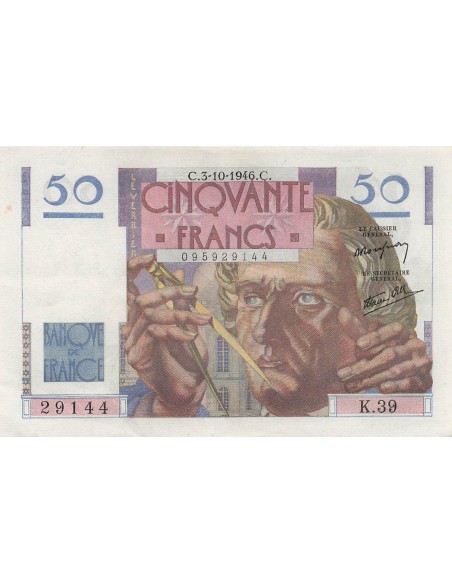 50 Francs - Le Verrier - 03-10-1946 - Série K.39 50 francs 1946