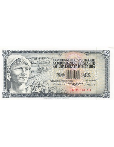 Yougoslavie 1000 Dinara - 1981 - Remplacement - P.92d 1000 dinara 1981