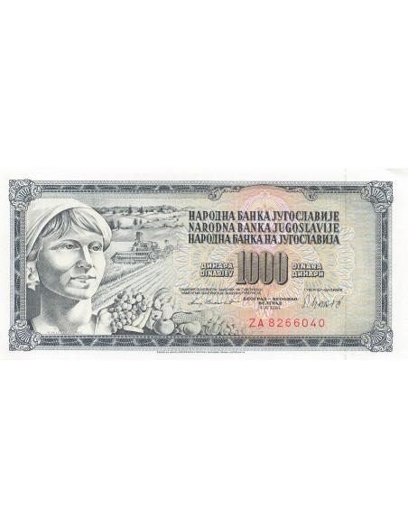 Yougoslavie 1000 Dinara - 1981 - Remplacement - P.92d 1000 dinara 1981