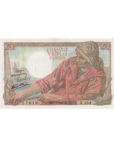 20 Francs Pêcheur - 09-01-1947 - Série X.154 20 francs 1947