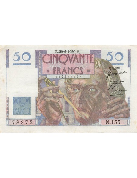 50 Francs - Le Verrier - 29-06-1950 - Série N.155 50 francs 1950