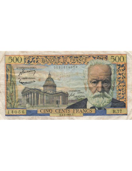 500 Francs - Victor Hugo - 04-08-1955 - Série R.77 500 francs 1955