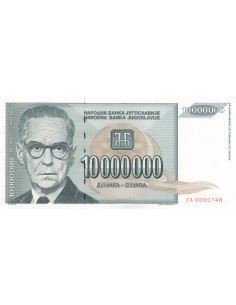 Yougoslavie 10000000 Dinara - 1993 - Remplacement - P.122 1000000000 dinara 1993