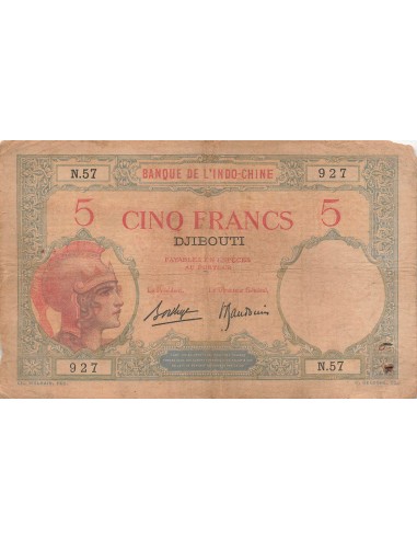 Djibouti 5 Francs - ND (1928-1938) - P.6 5 francs 1928
