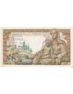 1000 Francs - Déesse Déméter - 25-06-1943 - Série B.6759 1000 francs 1943