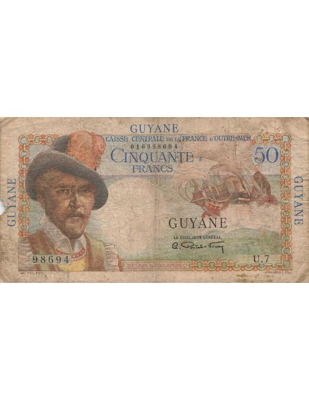 Guyane Française 50 Francs - Belain d'Esnambuc - ND (1947) - P.22 50 francs 1947