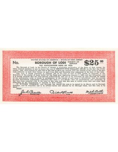 USA 25 Dollars - New Jersey - Lodi - Tax Anticipation Note 25 dollars 1936