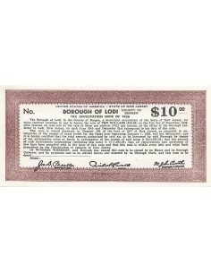USA 10 Dollars - New Jersey - Lodi - Tax Anticipation Note 10 dollars 1936