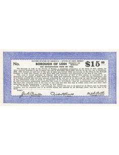 USA 15 Dollars - New Jersey - Lodi - Tax Anticipation Note 15 dollars 1936