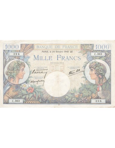 1000 Francs - Commerce et Industrie - 24-10-1940 - Série C.363 1000 francs 1940