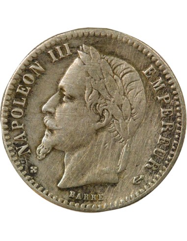 Tête Laurée 50 centimes Argent 1867 BB Strasbourg