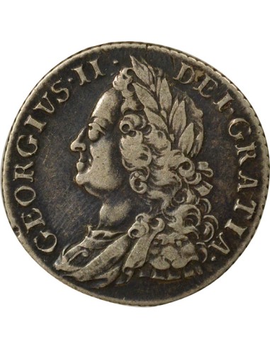 Royaume-Uni George II George II - Shilling Argent - 1758 1 shilling Argent 1758