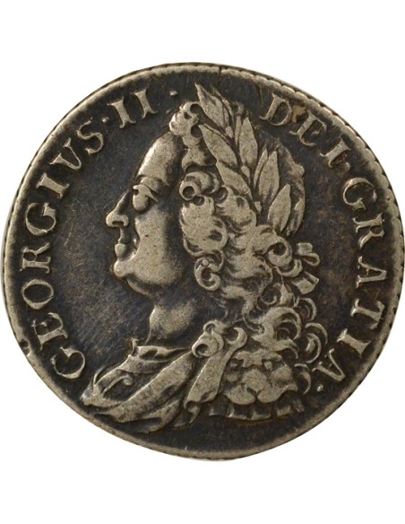 Royaume-Uni George II George II - Shilling Argent - 1758 1 shilling Argent 1758