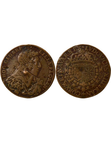 Louis XIII Louis XIII - Jeton de Compte Cuivre - XVIIe Siècle 1 jeton Cuivre XVIIe Siècle