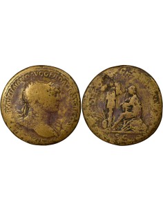 Rome Empire Trajan Victoire sur les Daces 1 sesterce Laiton 105 R Rome