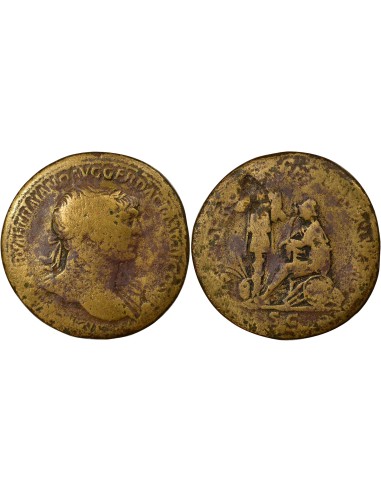 Rome Empire Trajan Victoire sur les Daces 1 sesterce Laiton 105 R Rome