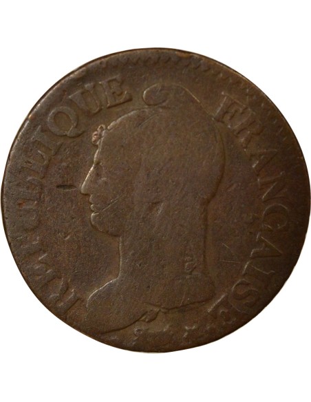 Grand Module 5 centimes Cuivre An 5 BB Strasbourg