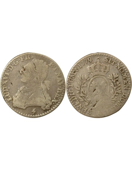 Louis XVI au Buste Habillé 1/10 ecu Argent 1779 A - Paris