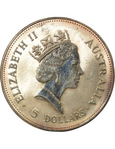 Reine d'Angleterre et du Commonwealth Kookaburra 1 Dollar Argent 1990 Perth