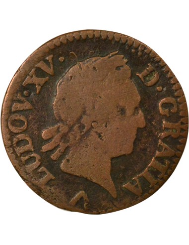 Louis XV A la Vieille Tête 1 liard Cuivre 1770 W Lille