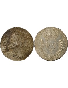 Louis XIV aux Palmes 1 ecu Argent 1697 H La Rochelle