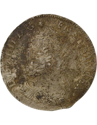 Louis XIV aux Palmes 1 ecu Argent 1697 H La Rochelle
