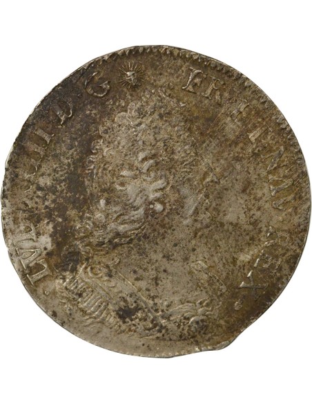 Louis XIV aux Palmes 1 ecu Argent 1697 H La Rochelle