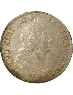 Louis XIV aux Palmes 1 ecu Argent 1696 T Nantes 2