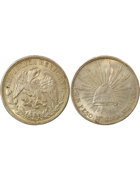 Mexique refrappe de 1949 1 peso Argent 1898 (1949) Mo Mexico City