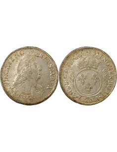 Louis XIV Aux Palmes 1 ecu Argent 1693 G Poitiers