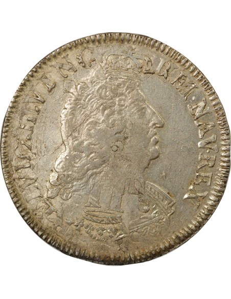 Louis XIV Aux Palmes 1 ecu Argent 1693 G Poitiers