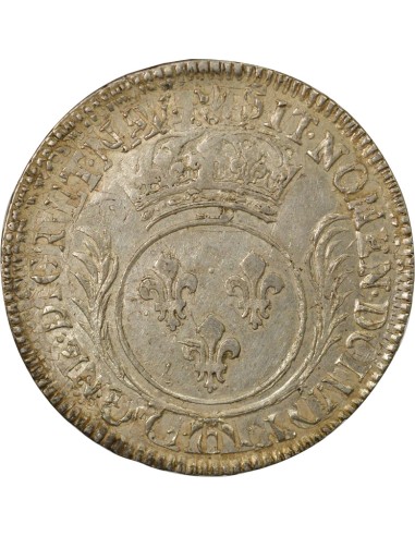 Louis XIV Aux Palmes 1 ecu Argent 1693 G Poitiers