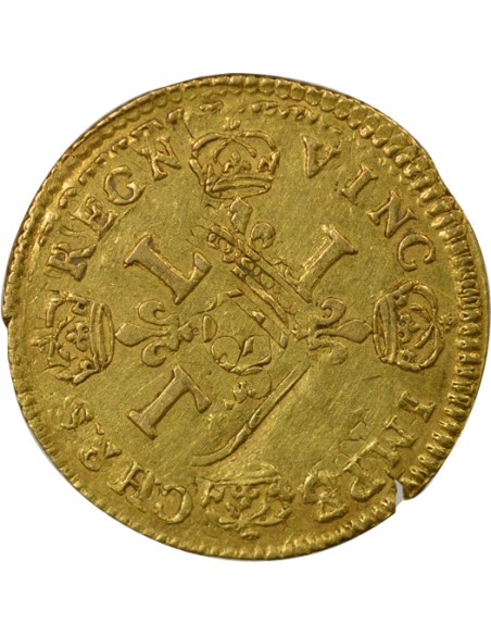 Louis XIV Aux Quatre L 1/2 louis d'or Or 1694 Y Bourges