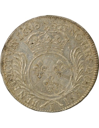 Louis XIV Aux Palmes 1 ecu Argent 1695 I Limoges