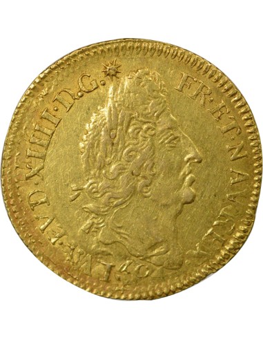 Louis XIV Aux Quatre L 1 louis d'or Or 1694 9 Rennes