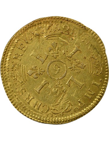 Louis XIV Aux Quatre L 1 louis d'or Or 1694 9 Rennes