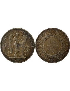 Au Génie 6 livres Argent 1793 A - Paris