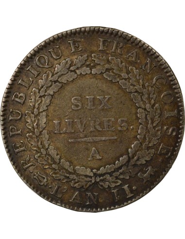 Au Génie 6 livres Argent 1793 A - Paris