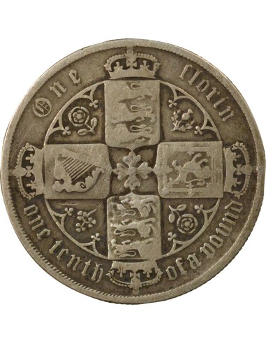 1e Type 1 florin Argent 1885 Londres