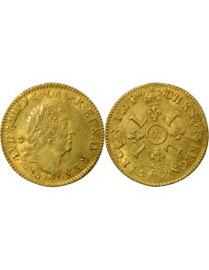Louis XIV Aux Quatre L 1 louis d'or Or 1694 W Lille