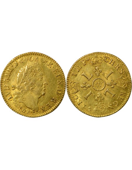 Louis XIV Aux Quatre L 1 louis d'or Or 1694 W Lille