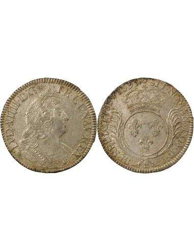 Louis XIV aux Palmes 1 ecu Argent 1695 E Tours