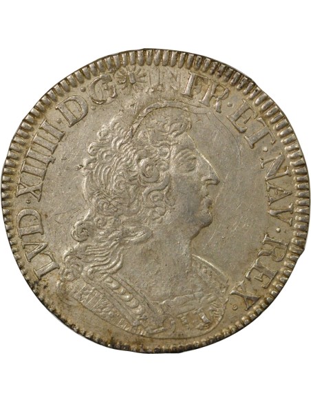 Louis XIV aux Palmes 1 ecu Argent 1695 E Tours