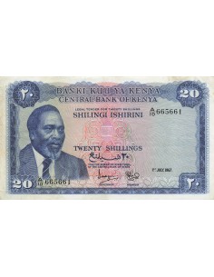 Kenya 20 Shillings - 01-07-1967 - P.3 20 shillings 1967