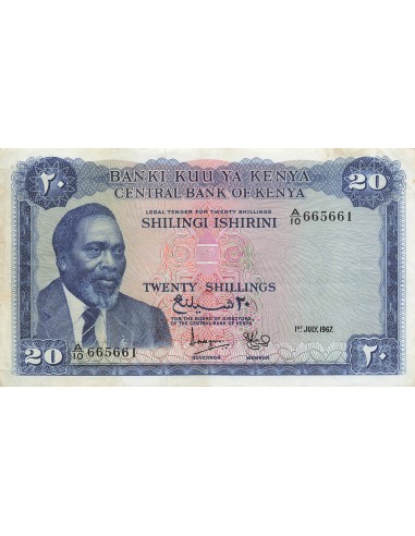 Kenya 20 Shillings - 01-07-1967 - P.3 20 shillings 1967