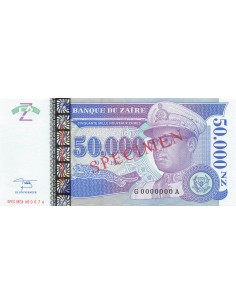 Zaïre 50000 Nouveaux Zaïres - 30-01-1996 - Specimen - P.74 50000 nvx zaires 1996