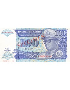Zaïre 100 Nouveaux Zaïres - 24-06-1993 - Specimen - P.58 100 nvx zaires 1993