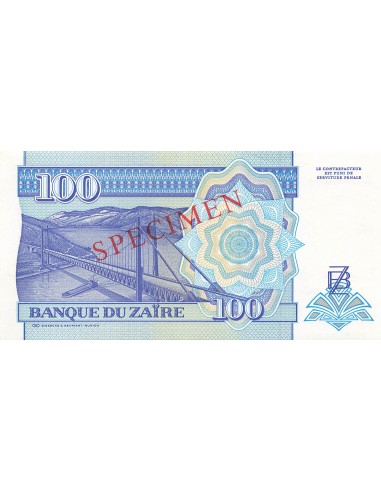 Zaïre 100 Nouveaux Zaïres - 24-06-1993 - Specimen - P.58 100 nvx zaires 1993