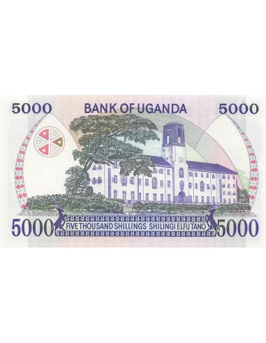 Ouganda 5000 Shillings - 1986 - P.24 5000 shillings 1986