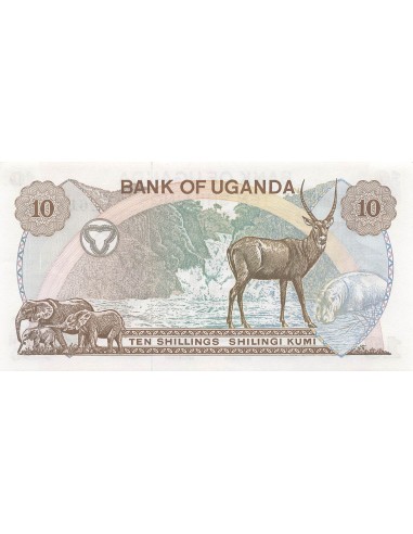 Ouganda 10 Shillings - ND (1975) - P.6b 10 shillings 1975